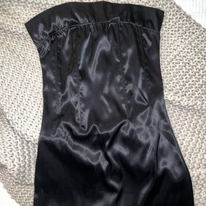 Silk mini black corset dress
